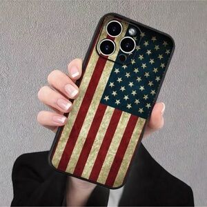 iPhone Phone Case American Flag Black TPU Shockproof Case